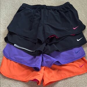 Nike Black and Purple Athletic Shorts Lightweight Dri-FIT